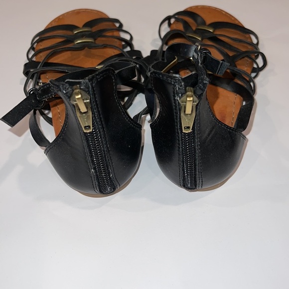 Universal Thread Women Kerri Gladiator Sandals Black Faux Leather Size 7.5 NEW - Picture 3 of 5